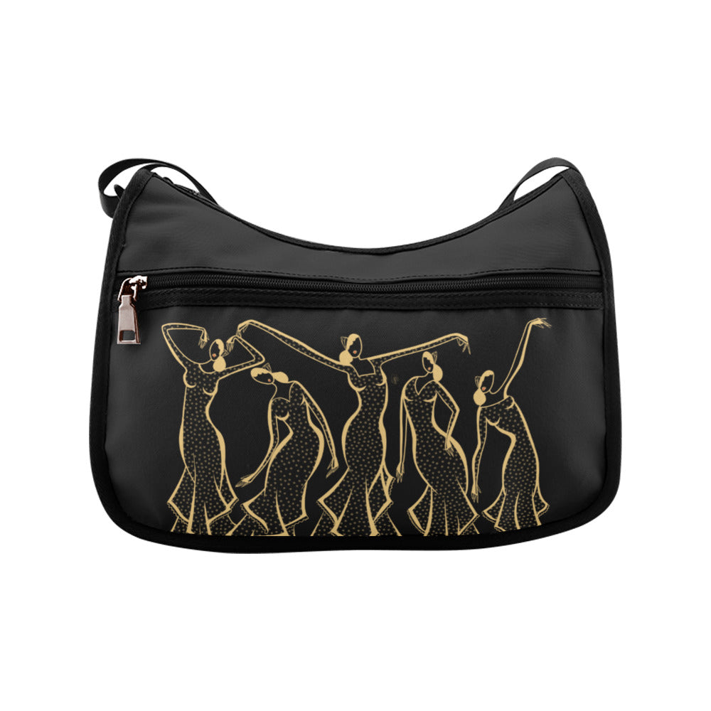 GOLDEN BLACK GIRLS - BORSA A TRACOLLA CON ZIP