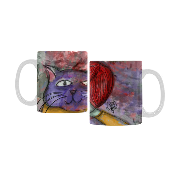 GATTO VIOLA - TAZZA IN CERAMICA