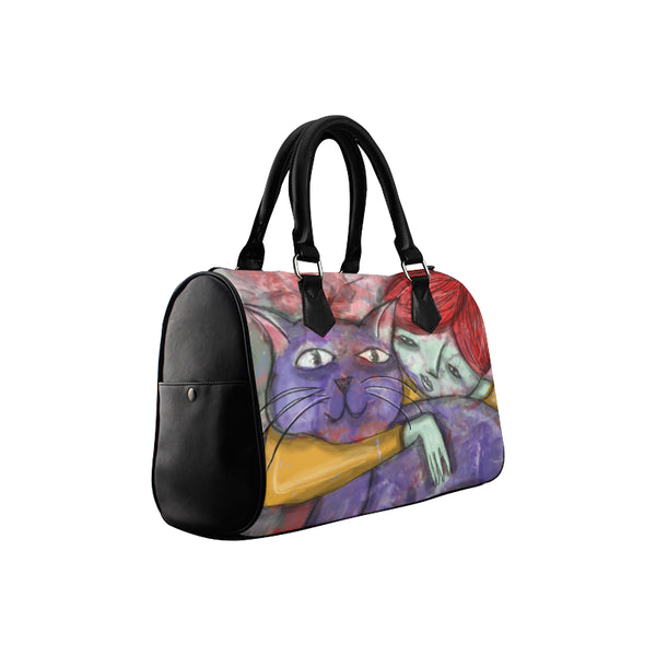 GATTO VIOLA - BORSA CON MANICI