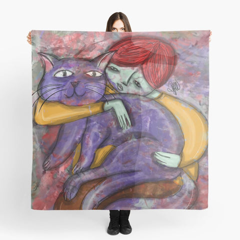 GATTO VIOLA - FOULARD su ordinazione